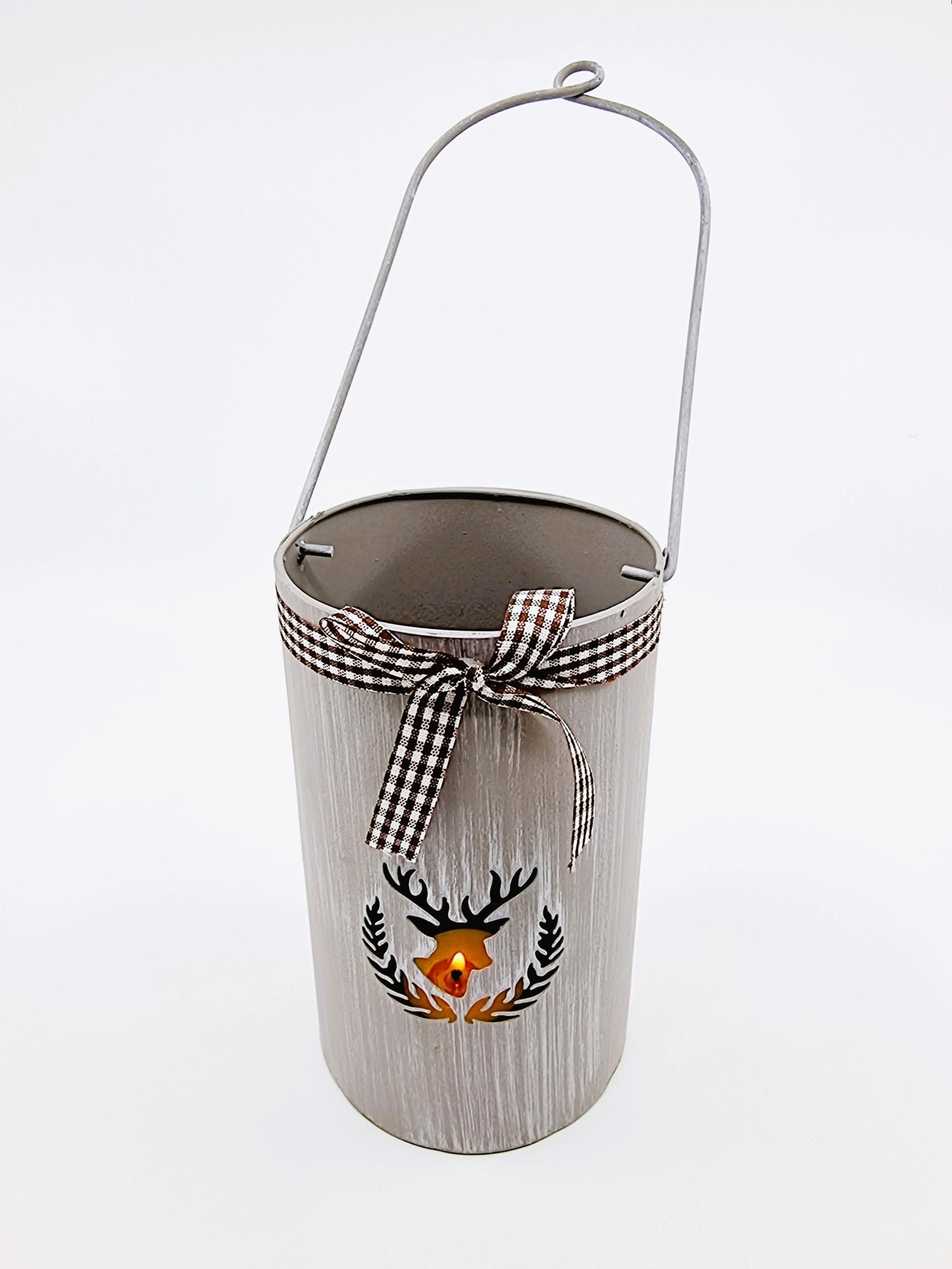 Lanterne effet bois - cerf