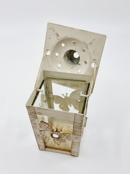 Lanterne effet vieilli - papillon (2 pièces)