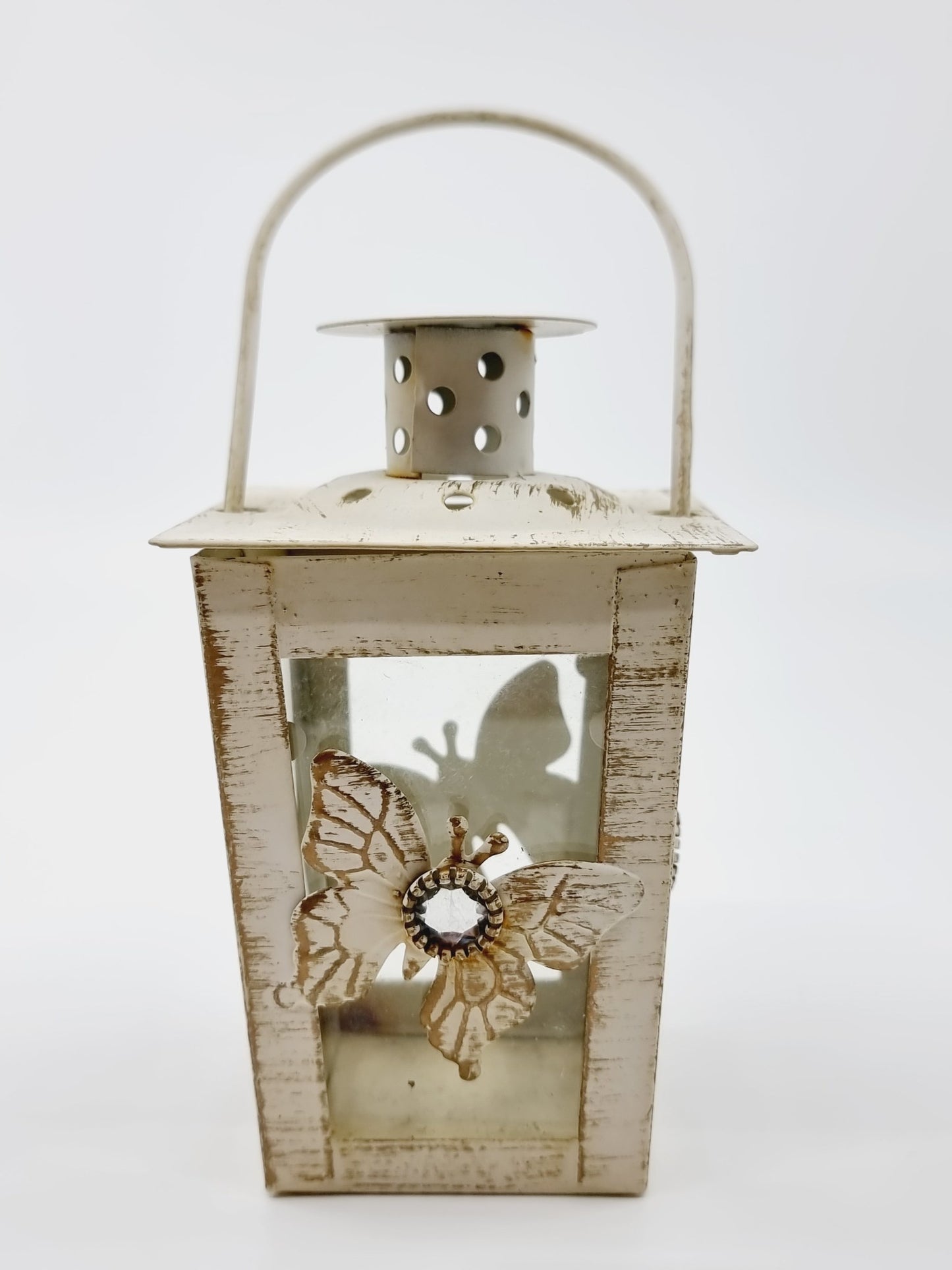 Lanterne effet vieilli - papillon (2 pièces)