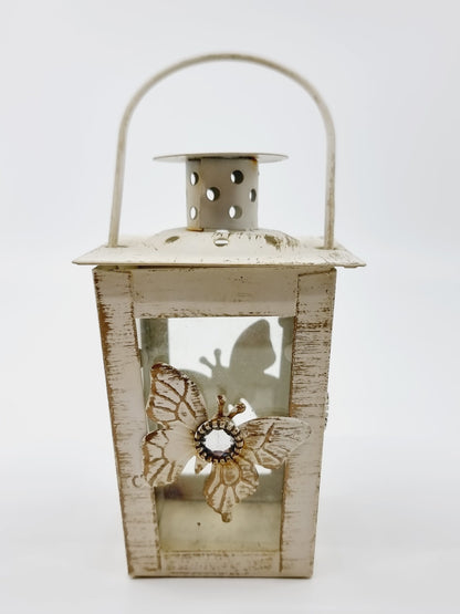 Lanterne effet vieilli - papillon (2 pièces)