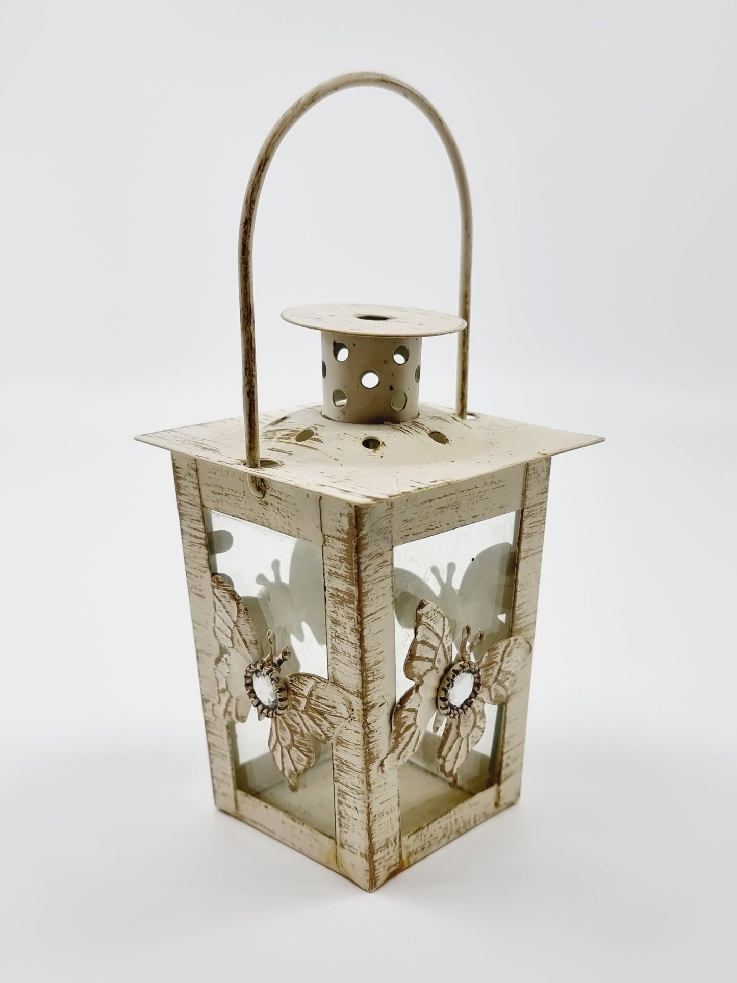 Lanterne effet vieilli - papillon (2 pièces)