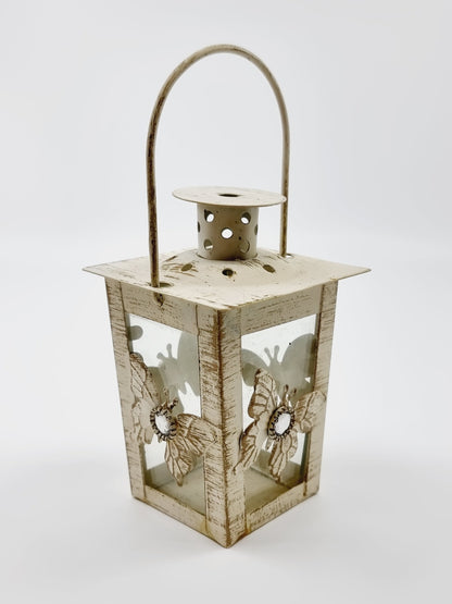 Lanterne effet vieilli - papillon (2 pièces)
