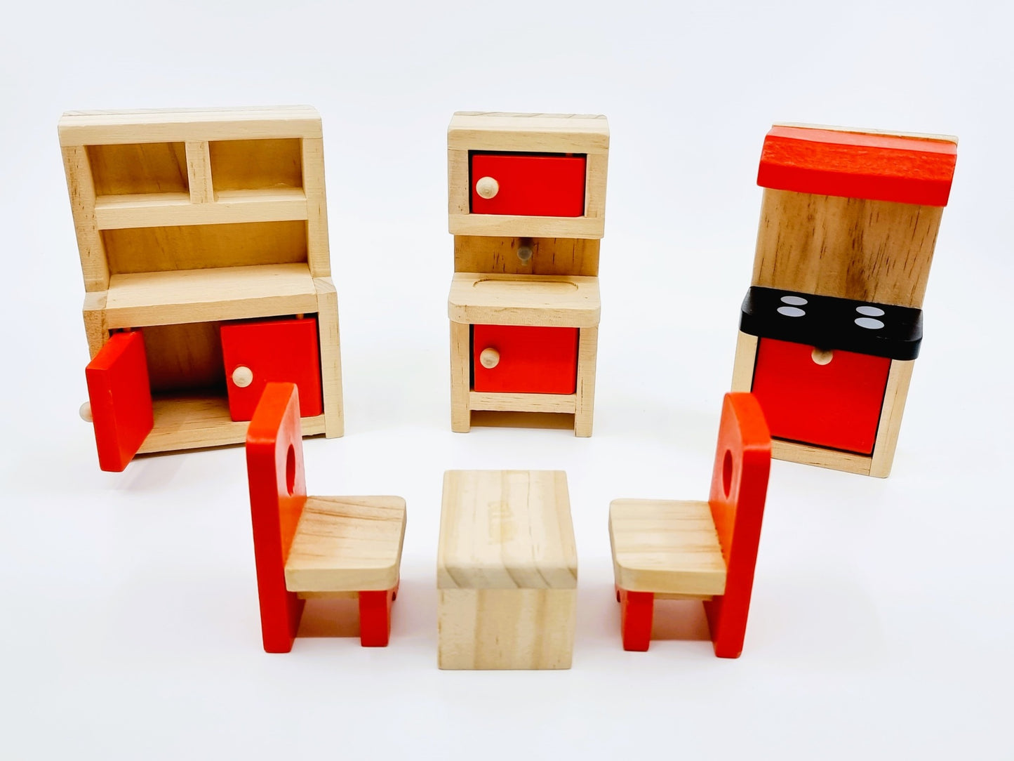 Meubles en bois de maison de poupées (10 pièces)