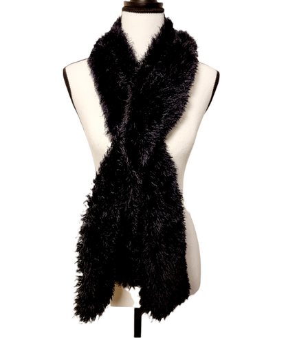 Echarpe tricotée noire