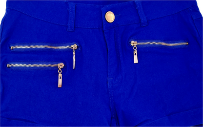 Short bleu électrique et zips apparents (SIZE : M)