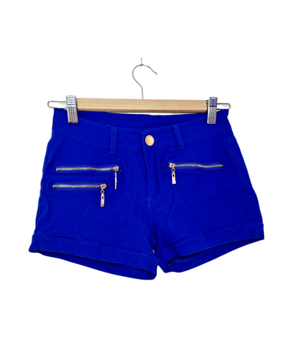 Short bleu électrique et zips apparents (SIZE : M)