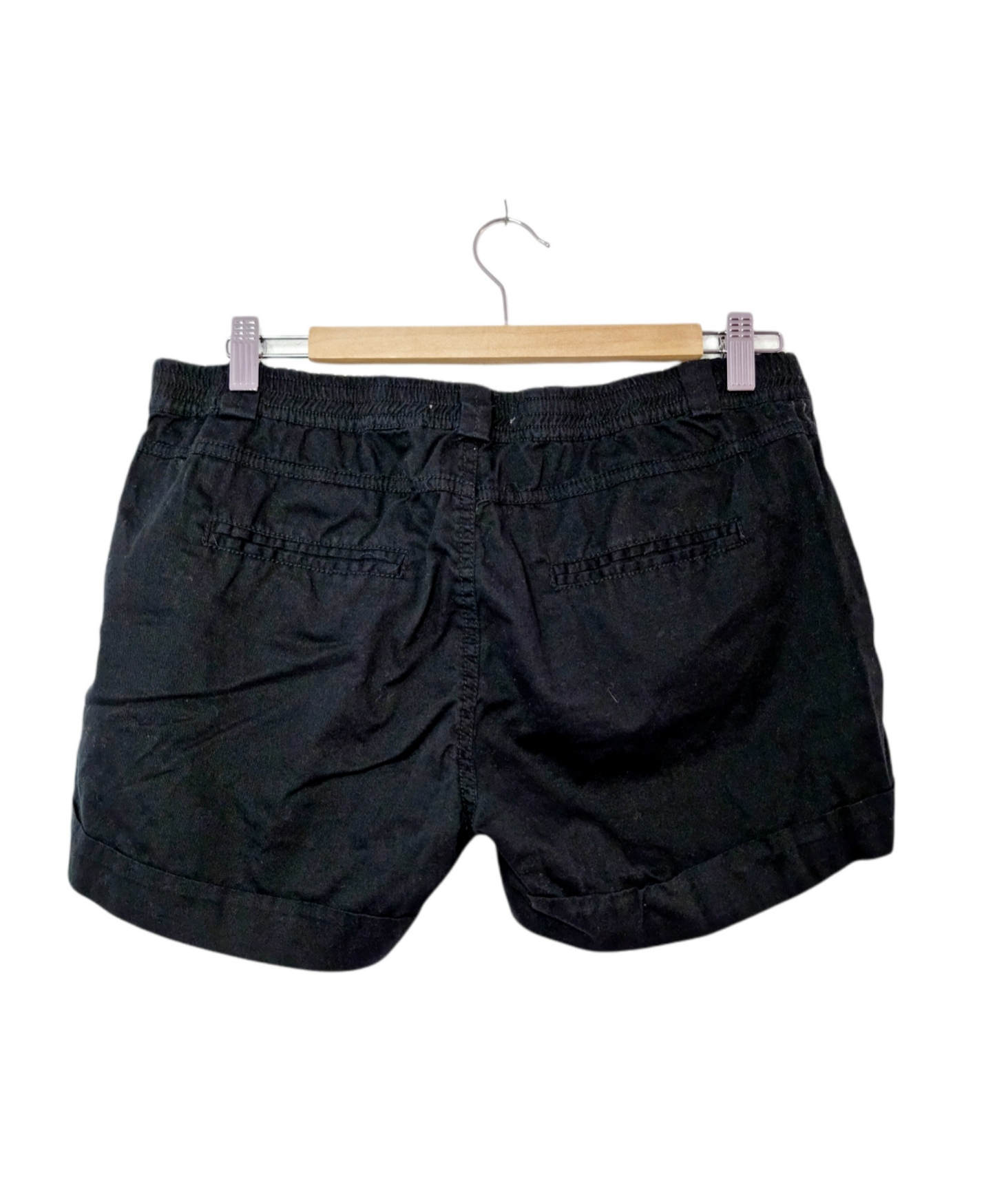 Short noir avec zips apparents et effet froissé (SIZE : 40)