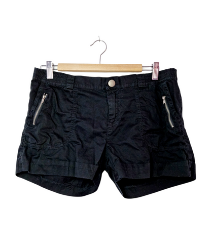 Short noir avec zips apparents et effet froissé (SIZE : 40)
