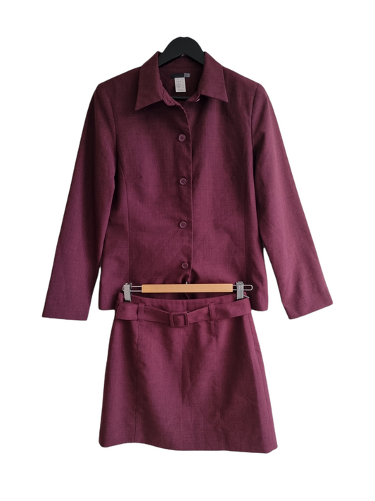Tailleur blazer & jupe lie de vin (SIZE : 38/40)