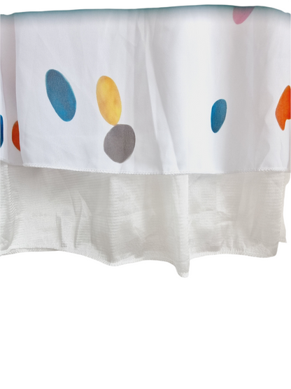 Robe blanche à pois colorés (SIZE : L)