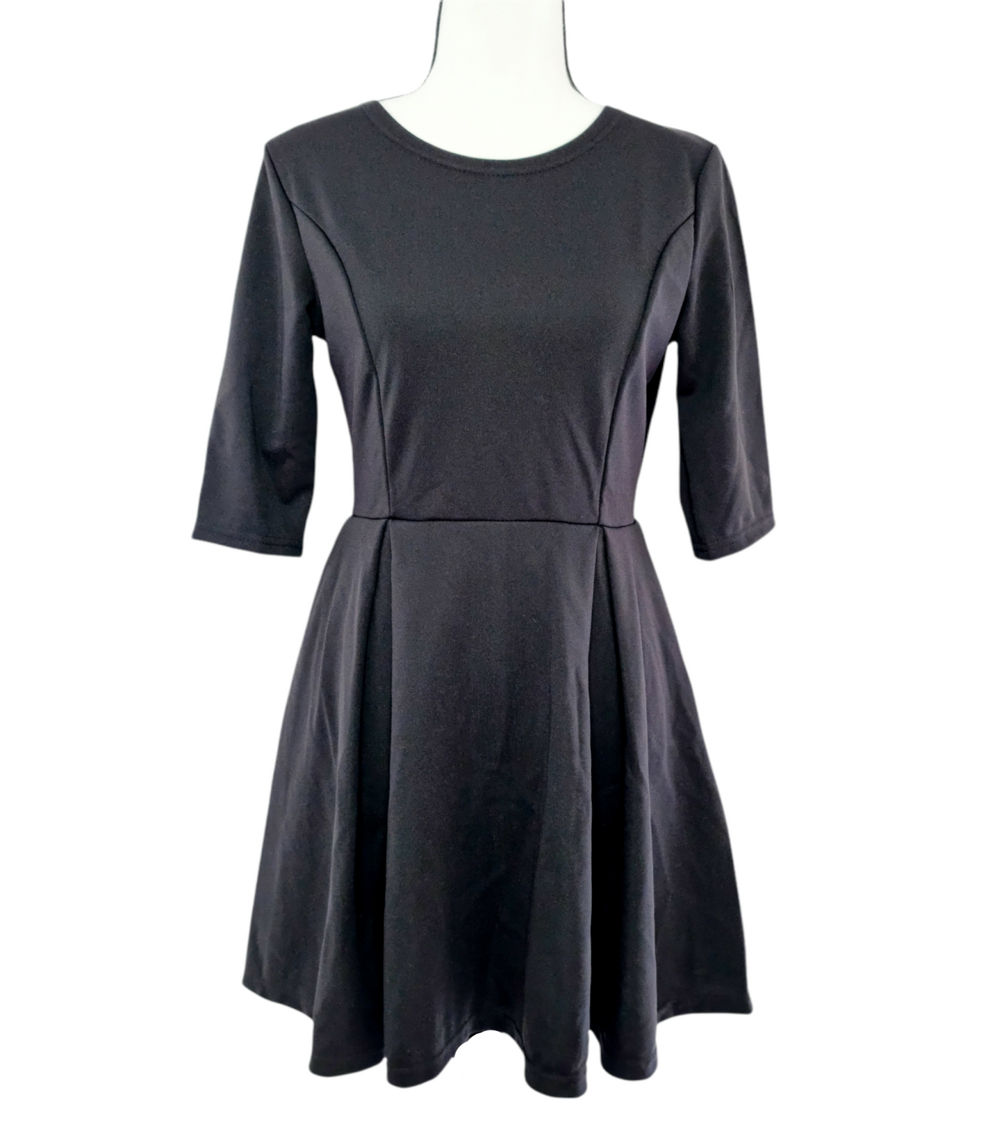 Robe noire à manches ¾ (SIZE : S)