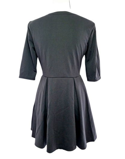 Robe noire à manches ¾ (SIZE : S)