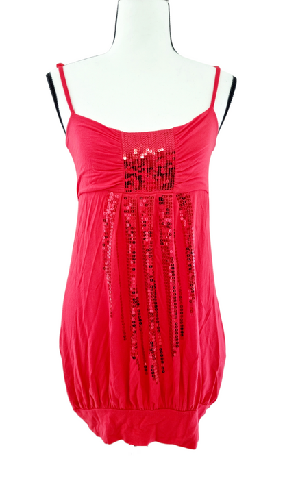 Top rouge avec perles en sequin (SIZE : M)