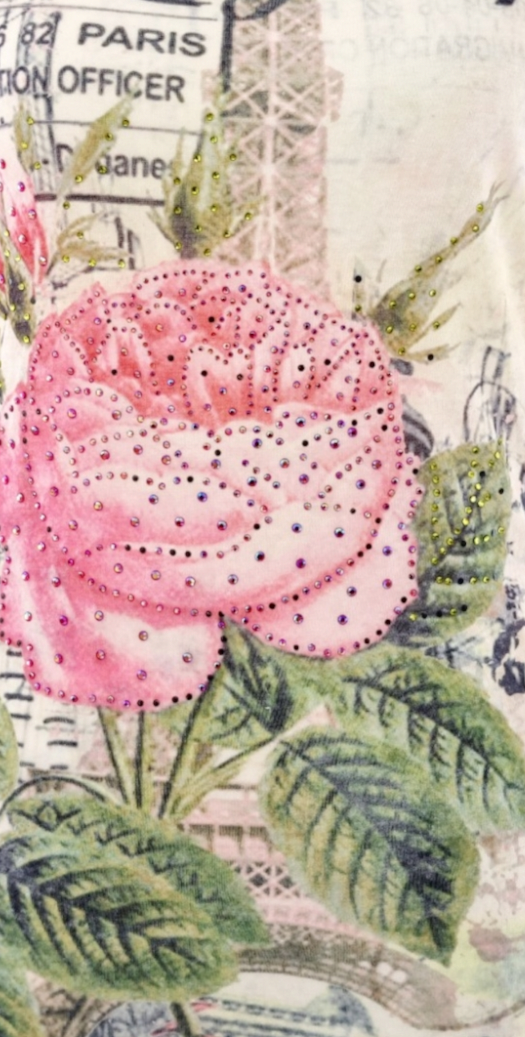 Débardeur rose avec strass (SIZE : S)