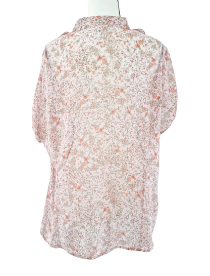 Blouse fleurie à volant (SIZE : 48)