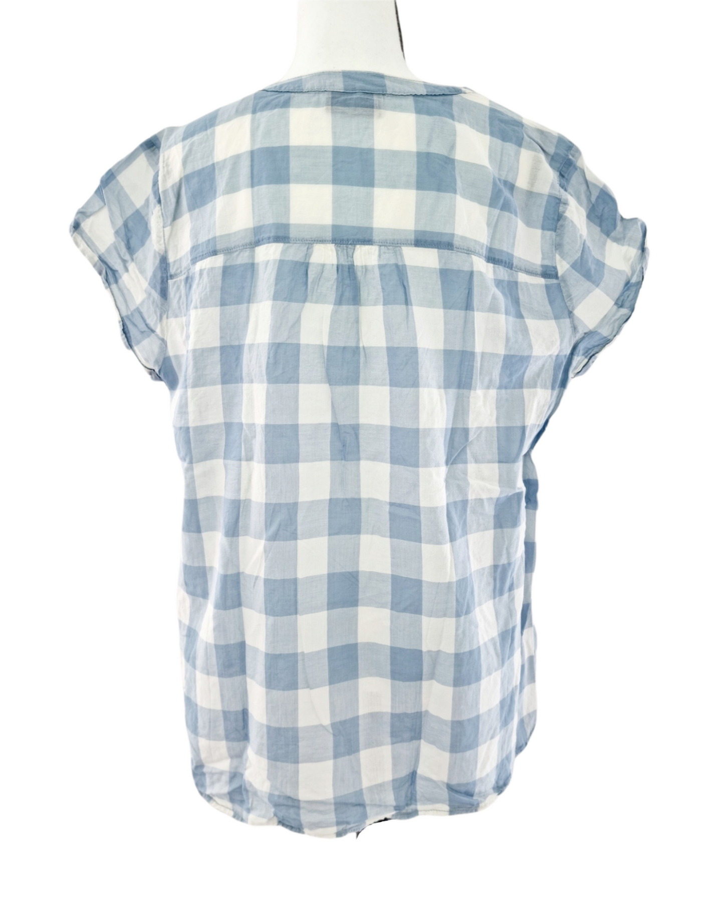 Blouse à carreaux bleu & blanc (SIZE : 46)