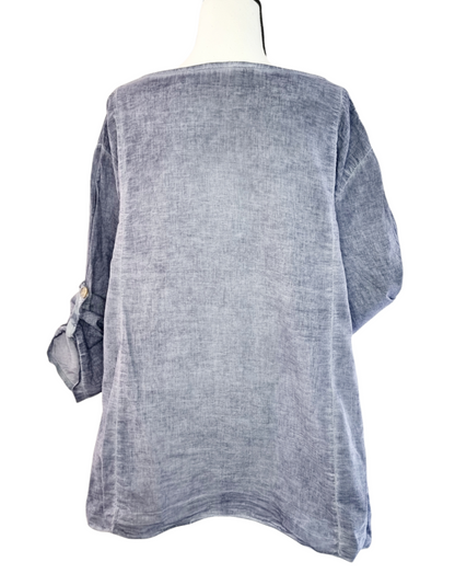 Blouse légère avec fleur décorative (SIZE : 46/48)