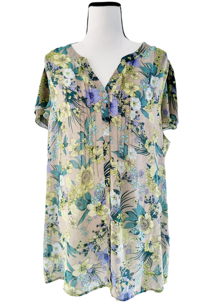 Ensemble florale jupe & blouse (SIZE : EUR 48)