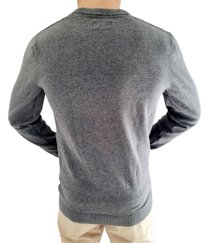 Pull gris col en V (SIZE : S)