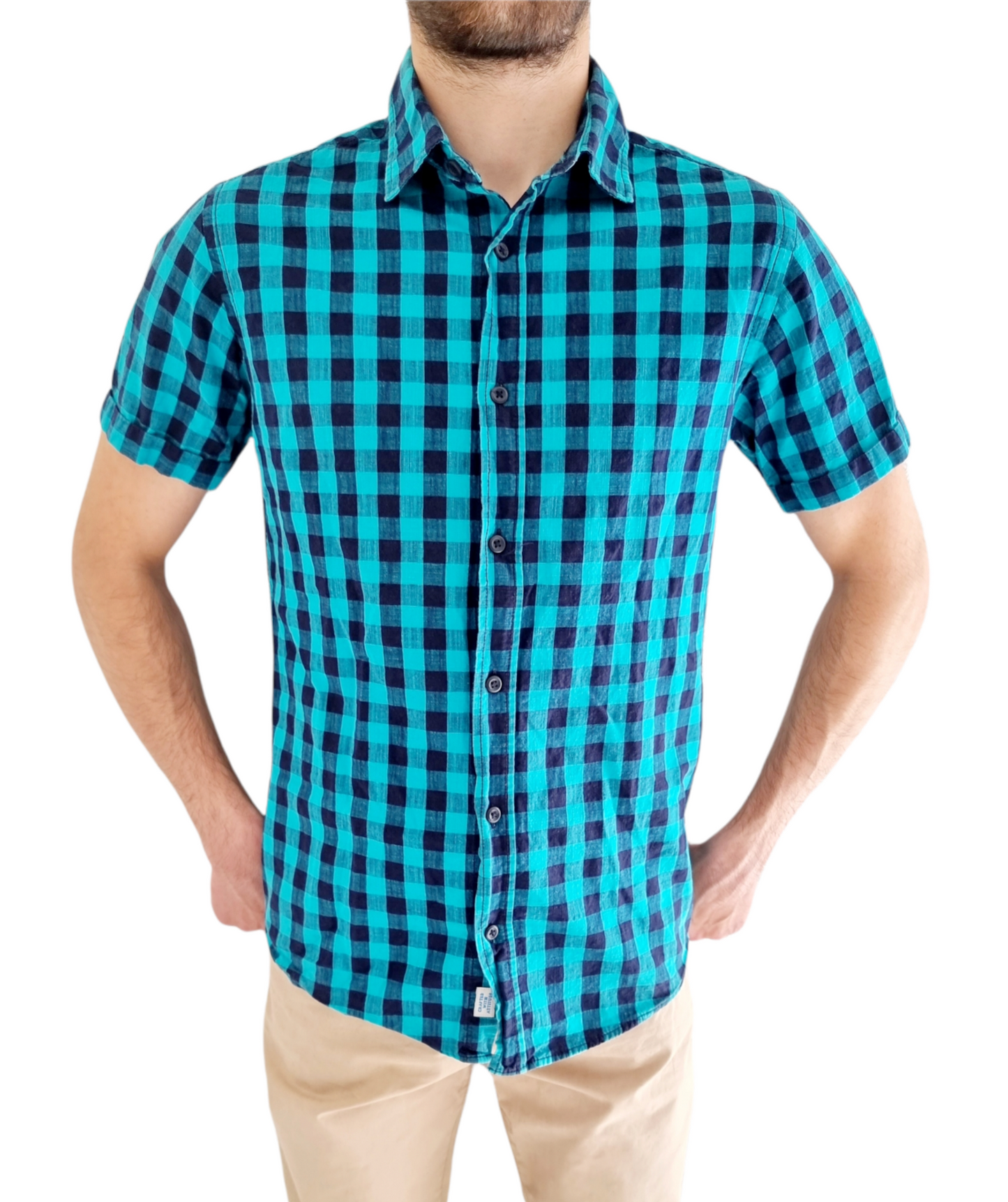 Chemise manches courtes à carreaux (SIZE : S)