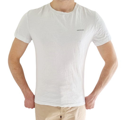T-shirt blanc Calvin Klein – slim fit (SIZE : S)