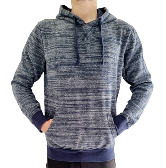 Pullover à capuche bleu chiné (SIZE : M)