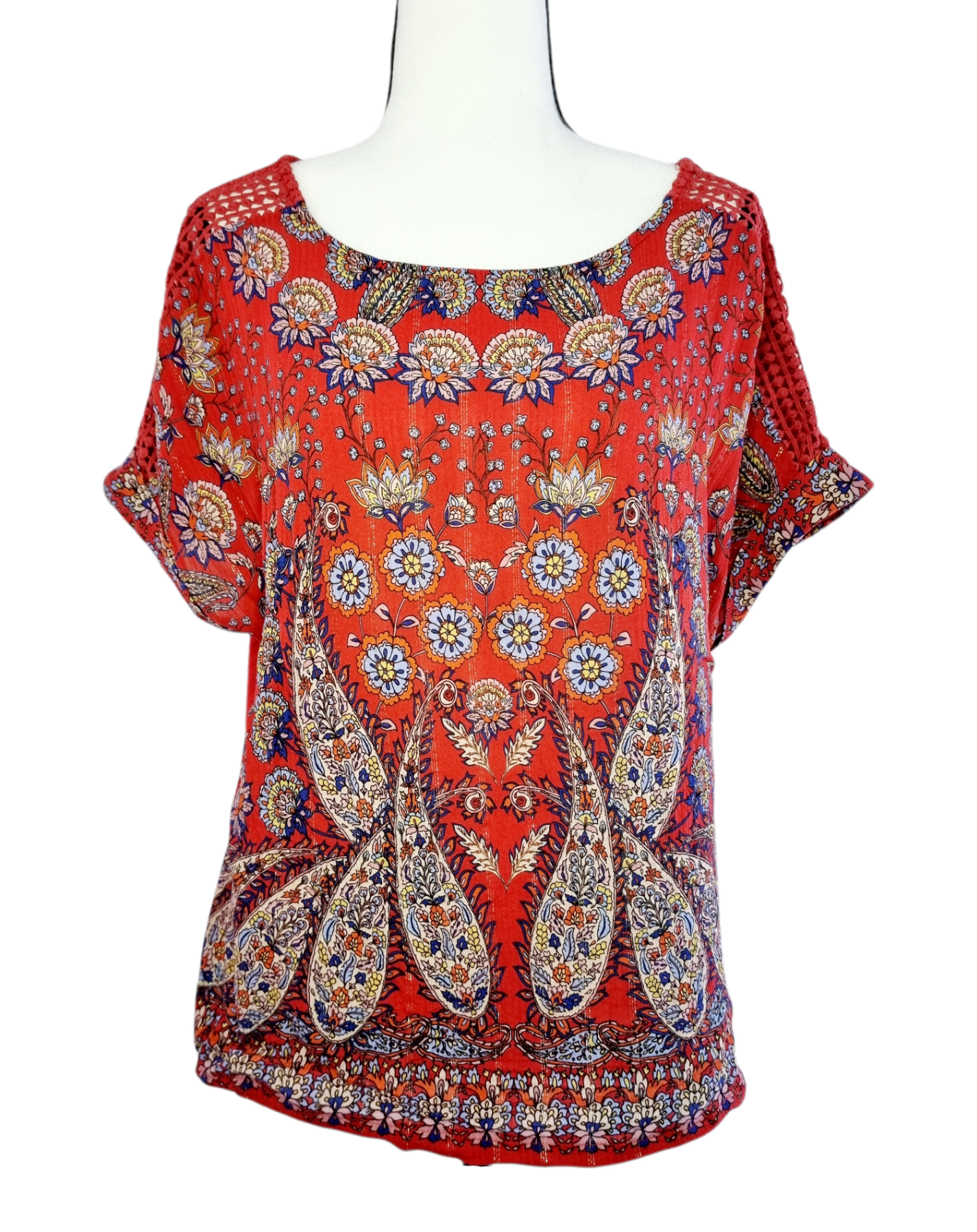 T-shirt Paisley avec broderie sur les manches (SIZE : XL)