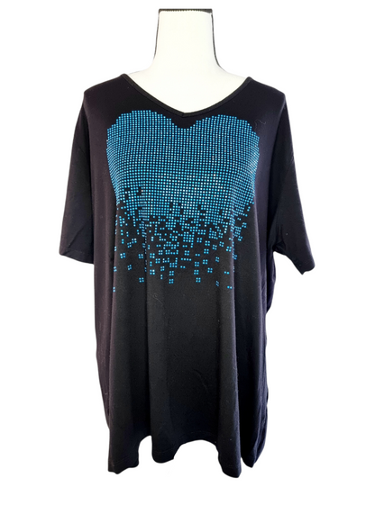 T-shirt cœur bleu (SIZE : CH 48/50 – F 50/52 – E 52/56)