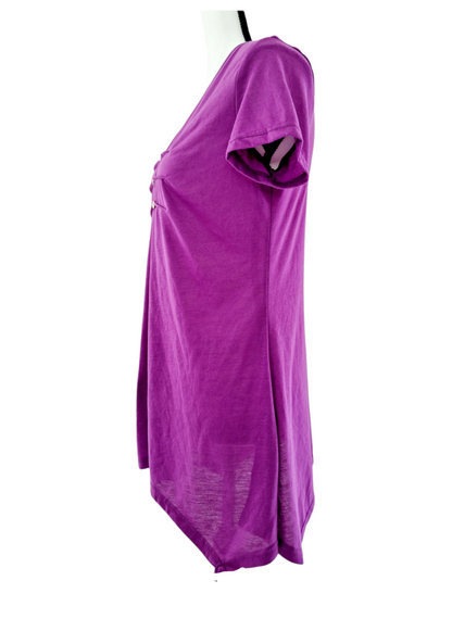 T-shirt avec boutons apparents & effet plissé (SIZE : M)