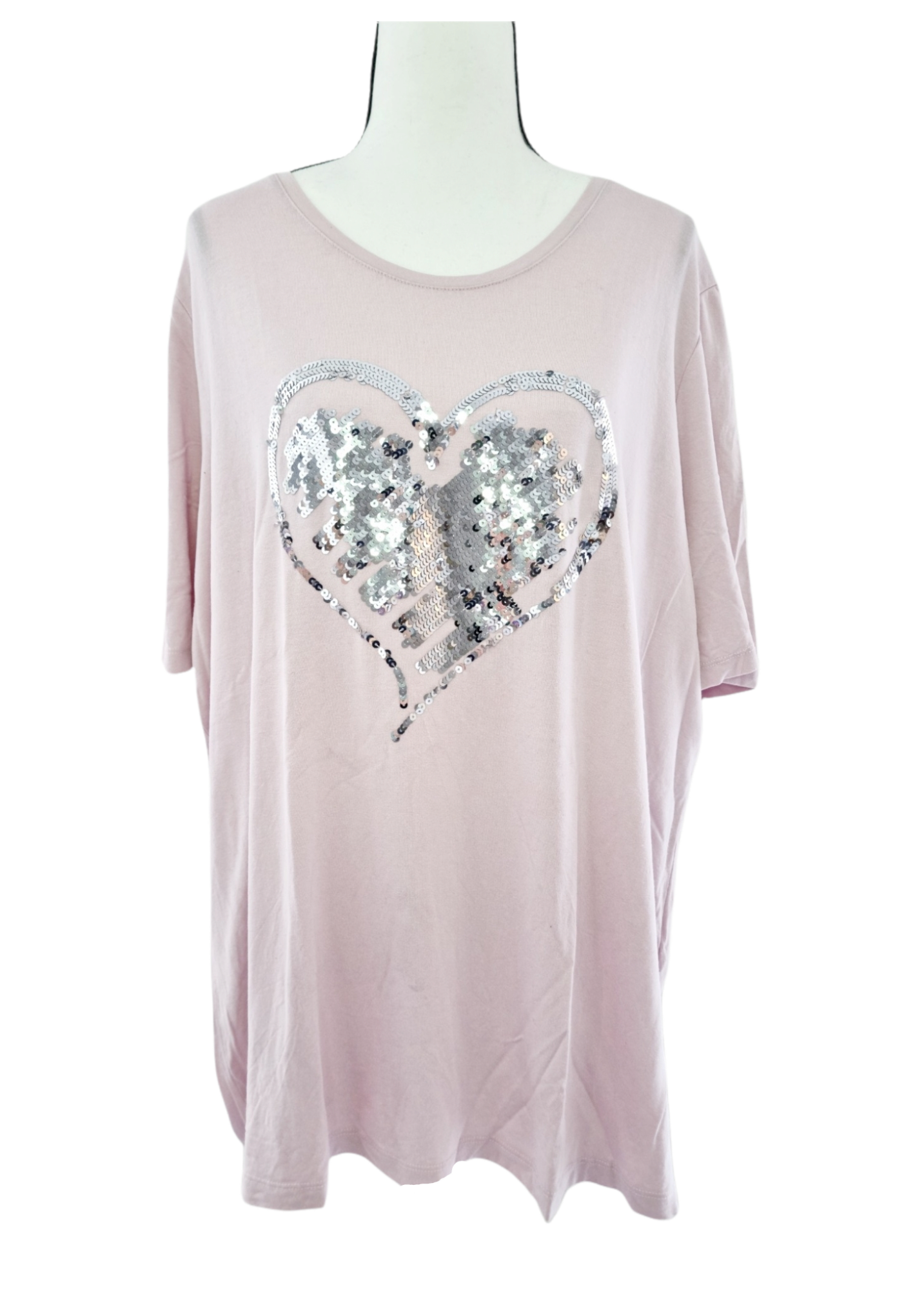 T-shirt coeur en strass (SIZE : XXL)