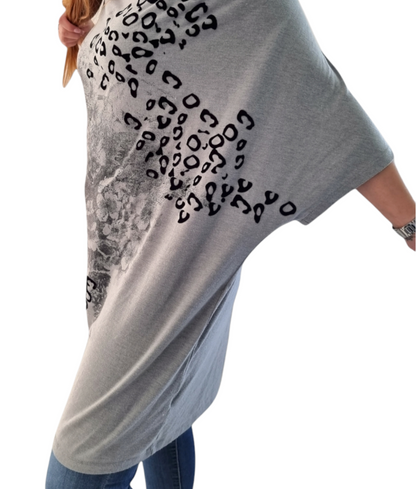 T-shirt oversize léopard (SIZE : XL)
