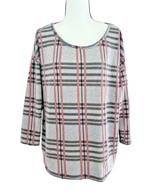 Pullover polaire à carreaux (SIZE : XL)
