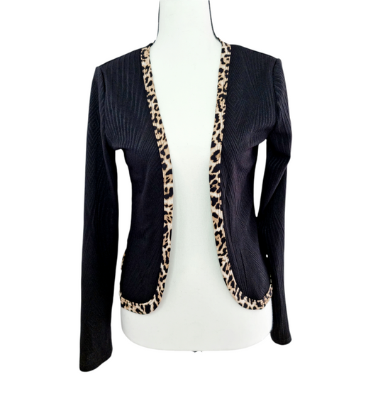 Jaquette ouverte avec imprimé léopard (SIZE : 36)