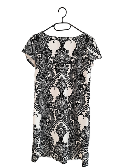 Robe noire & blanche motif baroque (SIZE : XS)
