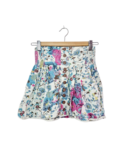 Jupe fleurie avec boutons apparents (SIZE : XS)