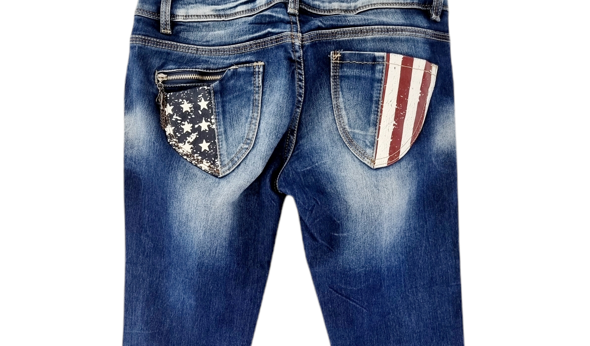 Jeans boyfriends USA avec strass (SIZE : 36)