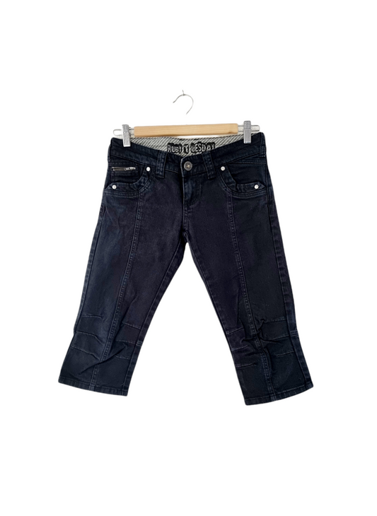 Pantalon ¾ noir en jeans (SIZE : 36)