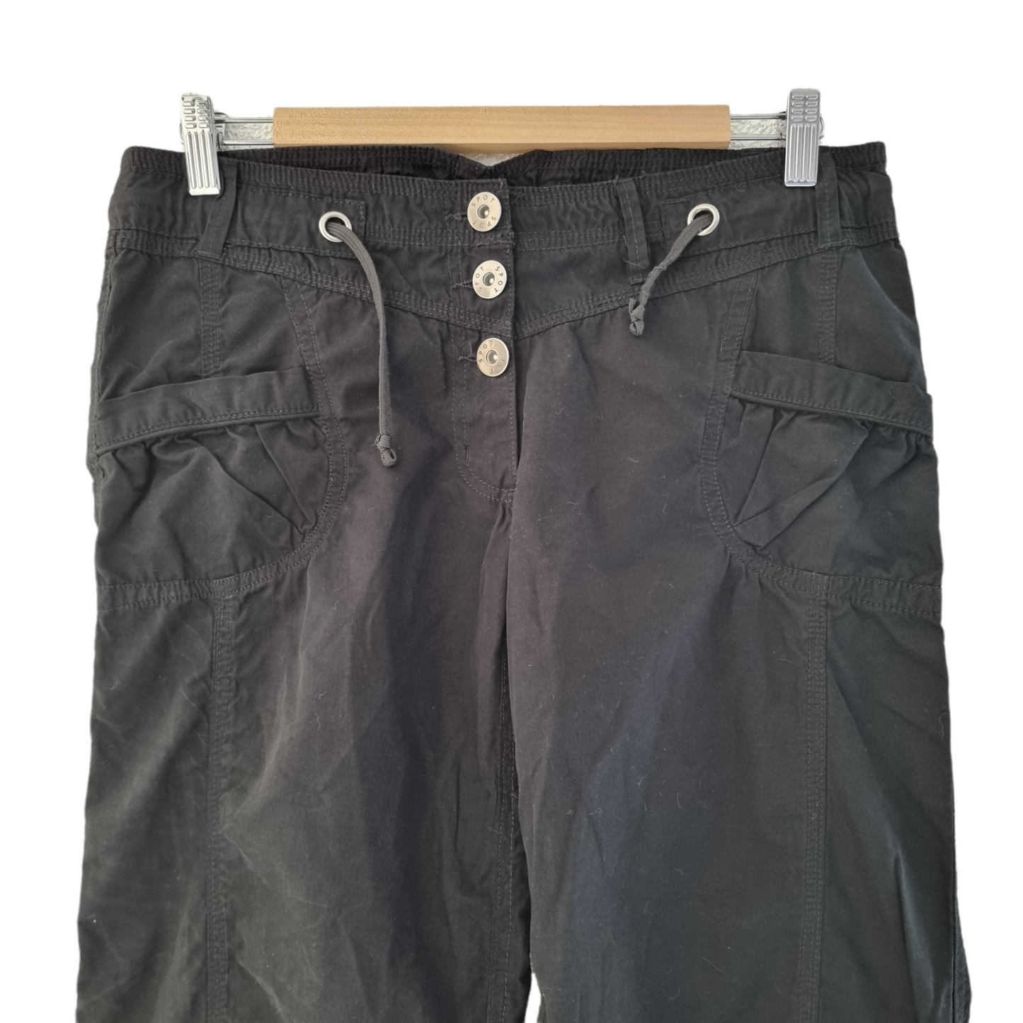 Pantalon large noir réglable aux chevilles (SIZE : 42)