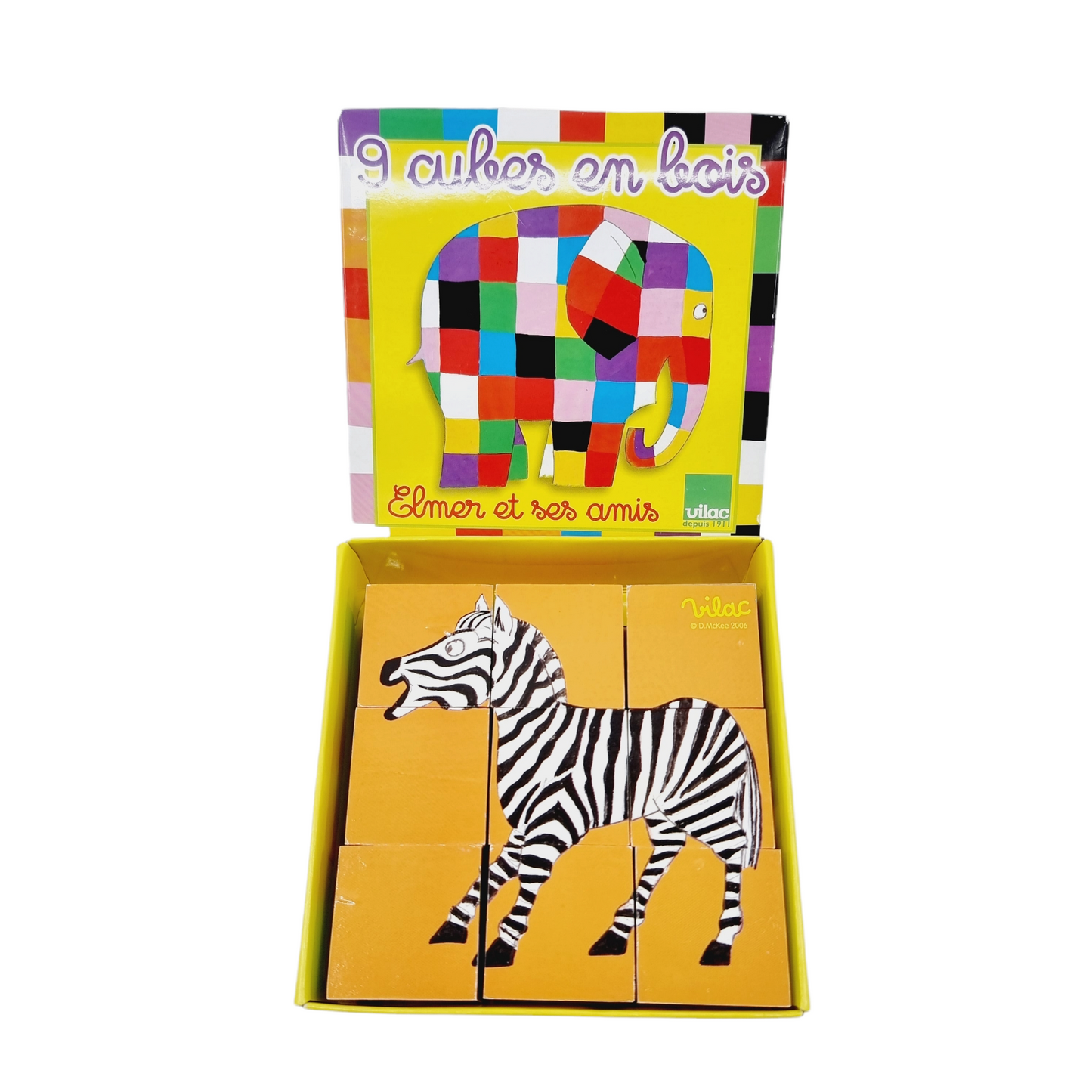 Elmer et ses amis - 9 cubes en bois