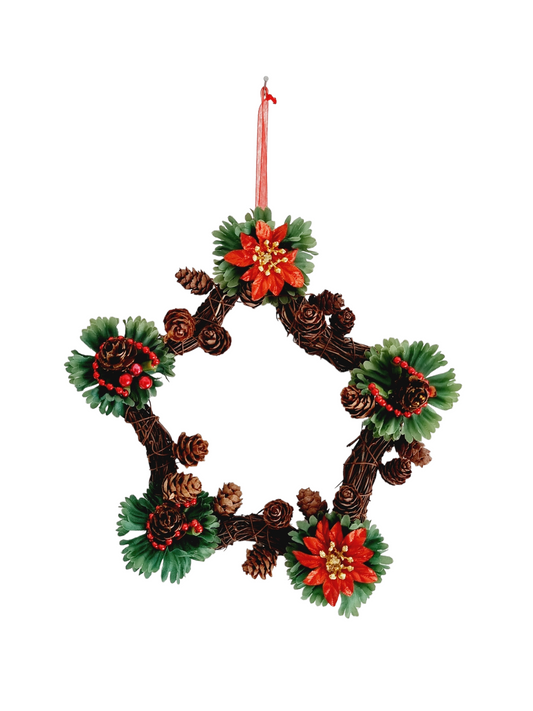 Couronne de Noël - Etoile fleurie