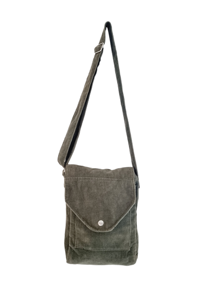 Sac bandoulière en tissu kaki