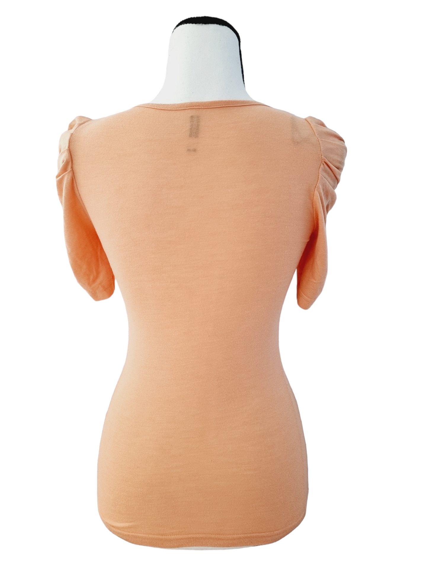T-shirt saumon à manches bouffantes (SIZE : XS)