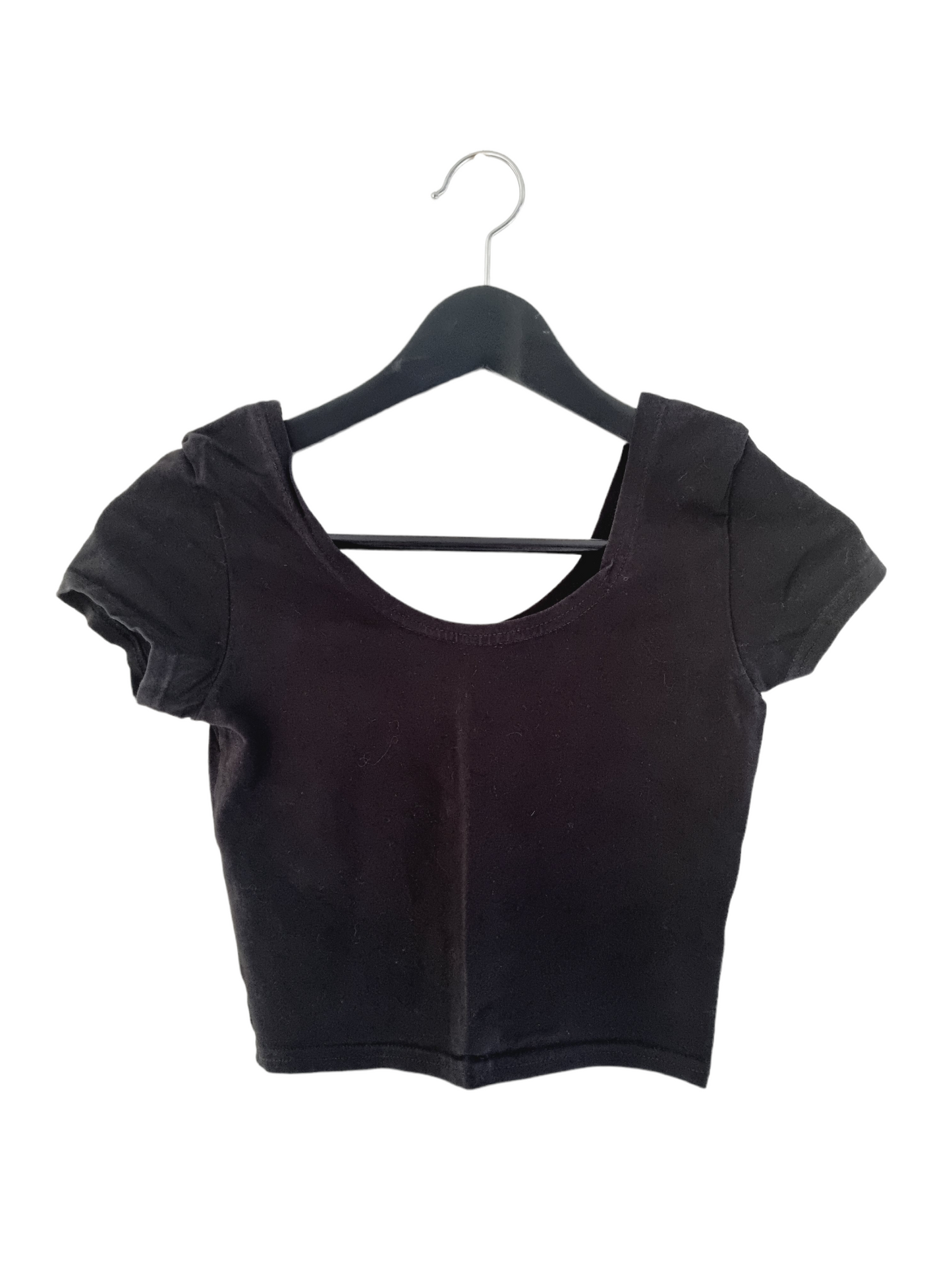 T-shirt noir crop top (SIZE : XS)