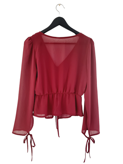 Blouse boutonnée bordeaux (SIZE : M)