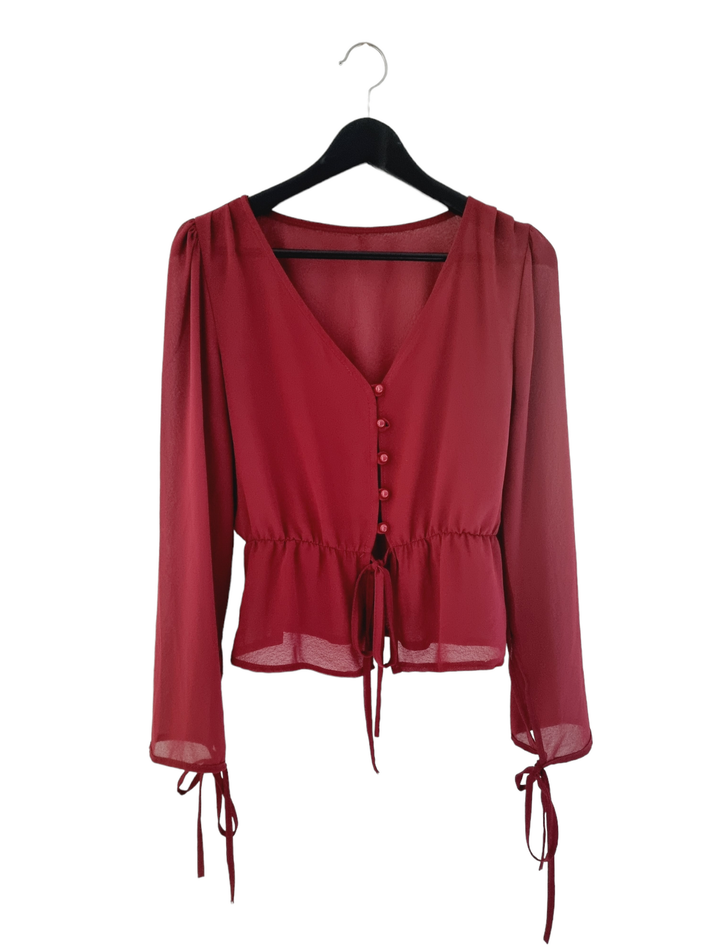 Blouse boutonnée bordeaux (SIZE : M)
