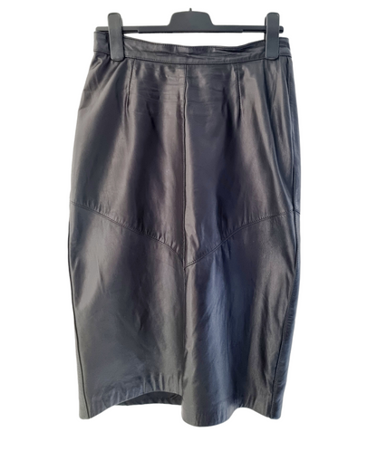 Jupe longue en cuir noir (SIZE : 40)