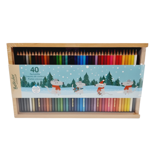 Boîte de crayons de couleur Bellcolor (40 pièces)