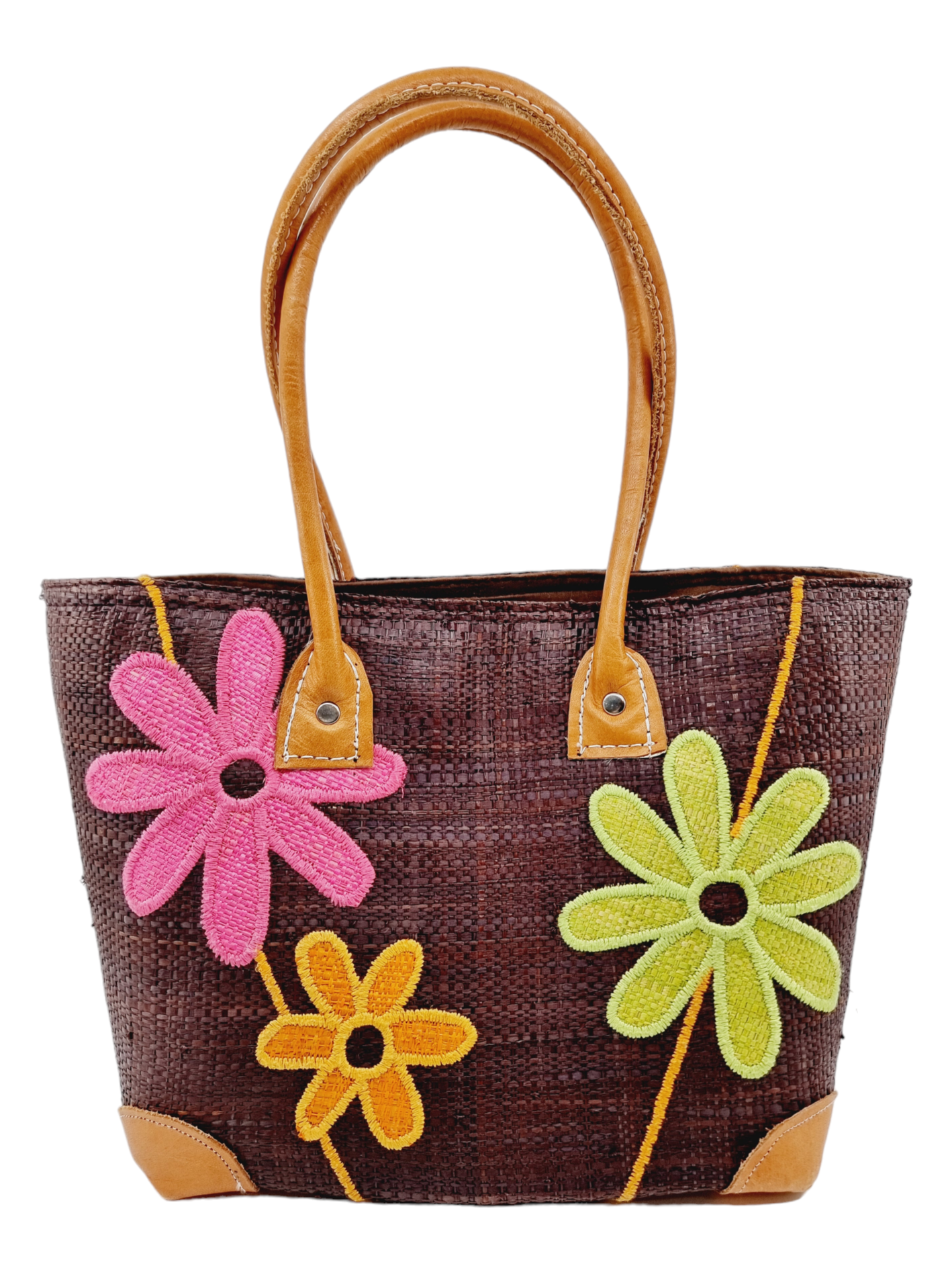 Cabas brodé en raphia