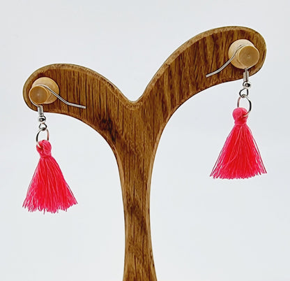 Boucles d'oreilles pompon - pink