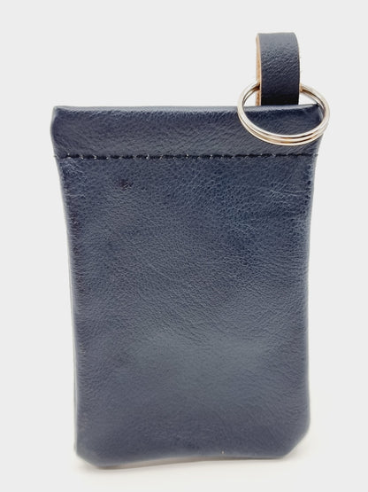 Etui porte-clés en cuir - bleu marine